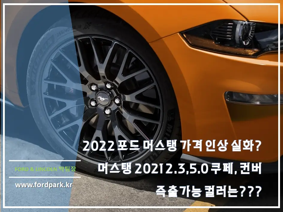 2022 포드 머스탱 가격 인상 실화? 2021 머스탱 2.3 5.0 쿠페, 컨버터블 즉시출고 가능 컬러는?