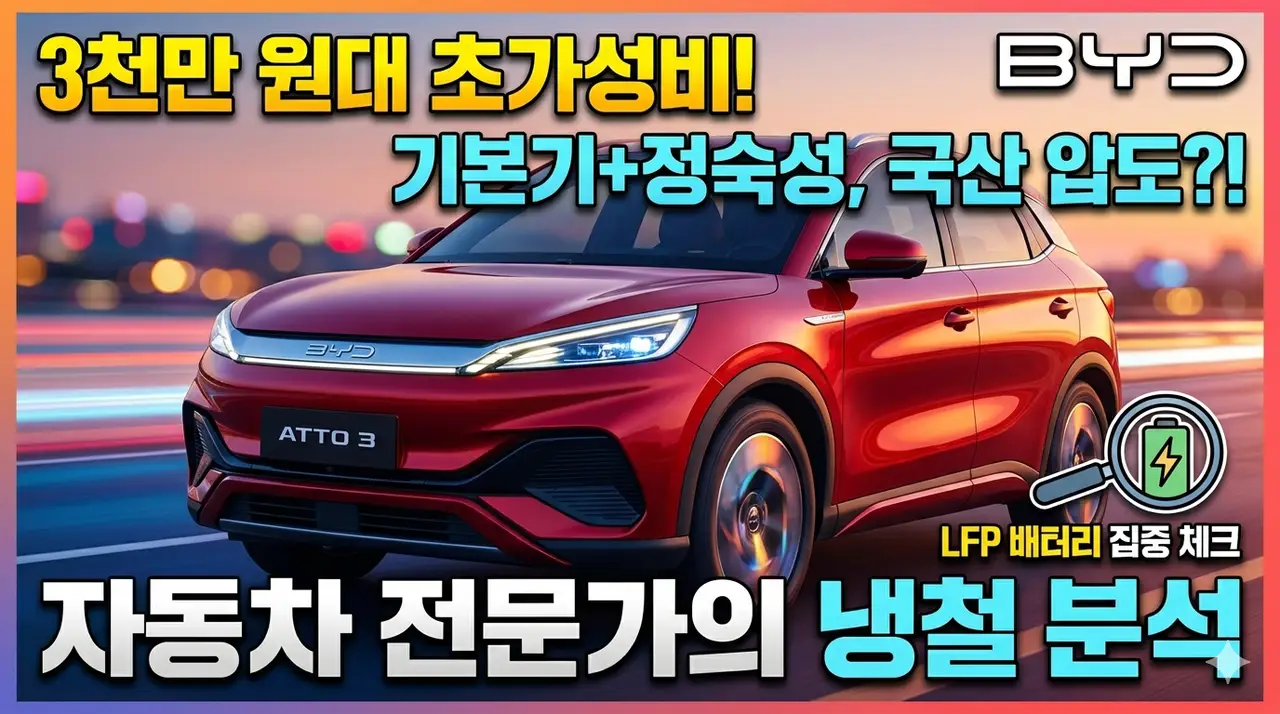 BYD 아토3, 3천만 원대 전기차 고민한다면 반드시 확인해야 할 3가지
